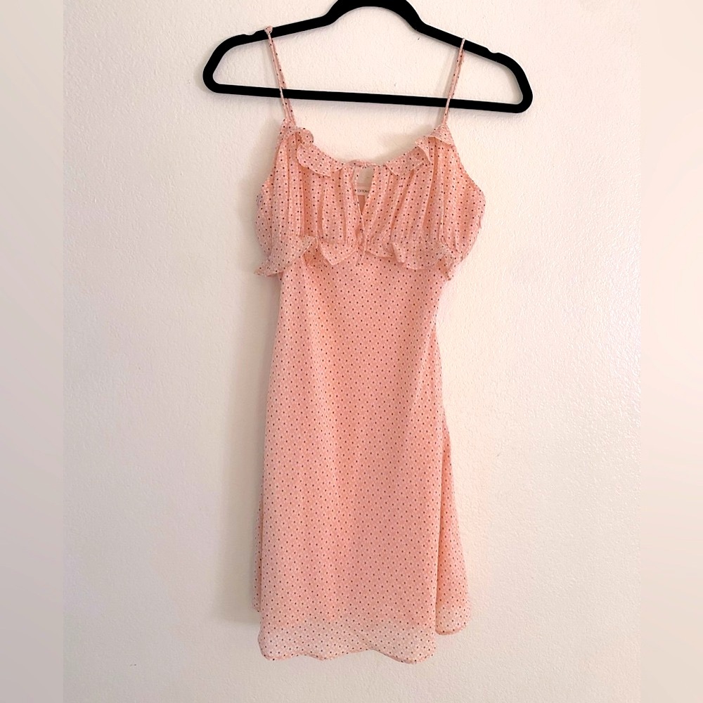 Cotton Candy - Pink Ruffled Babydoll Mini Dress with Floral Pattern
